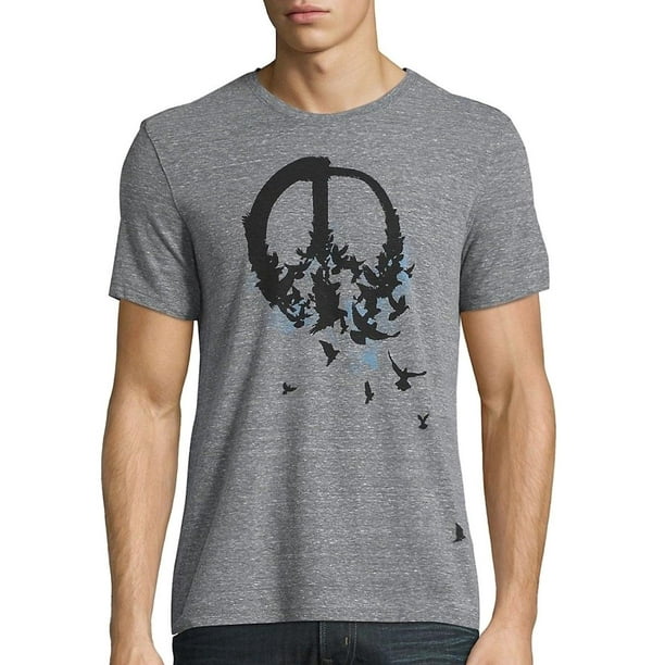 John Varvatos Star USA Mens Short Sleeve Peace Birds Graphic Crew T-Shirt